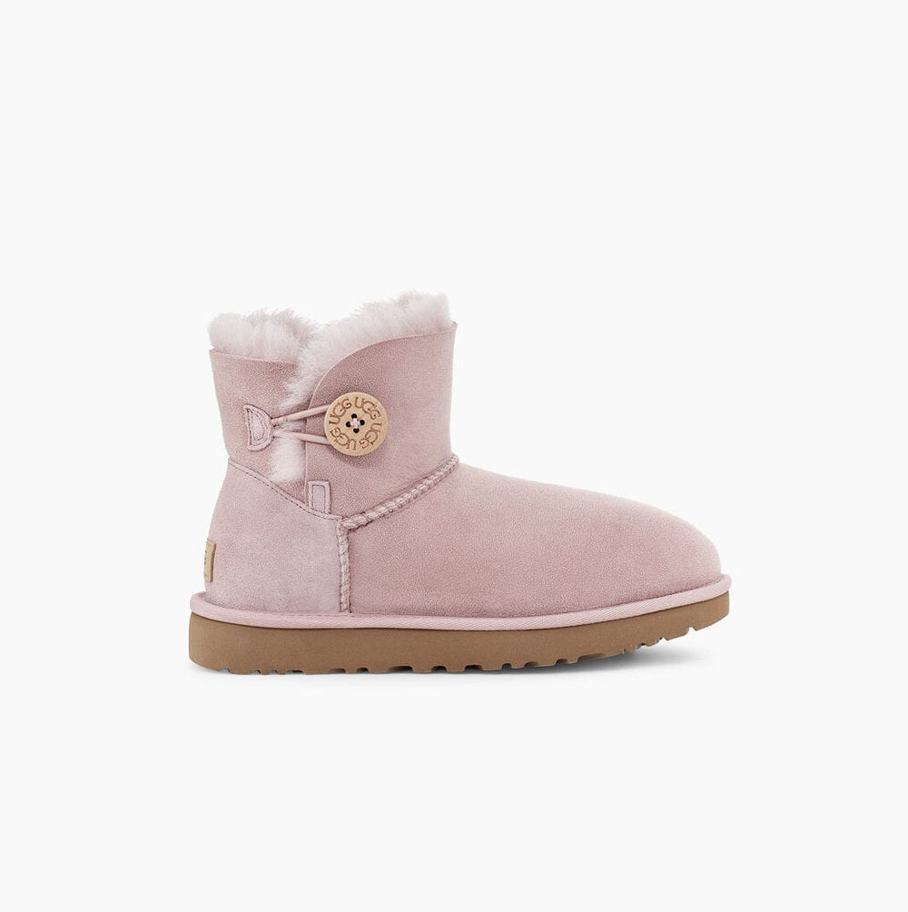 UGG Mini Bailey Button II - Boots Dame - Rosa (NO-I756)